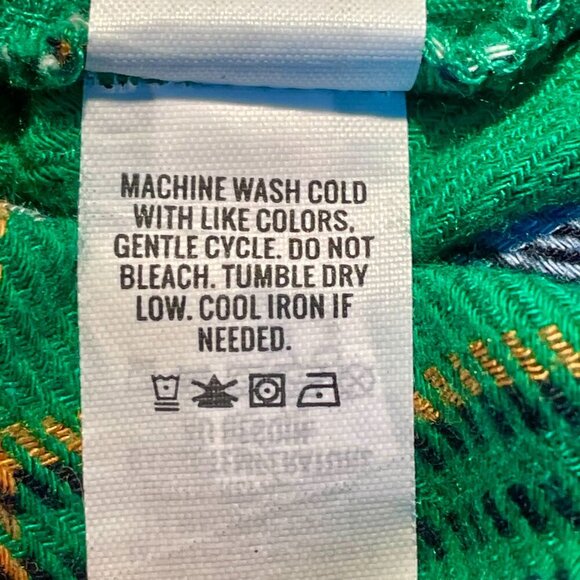 Aerie NWT Plaid Flannel Pajama Romper Green Blue M Pockets - Picture 12 of 12
